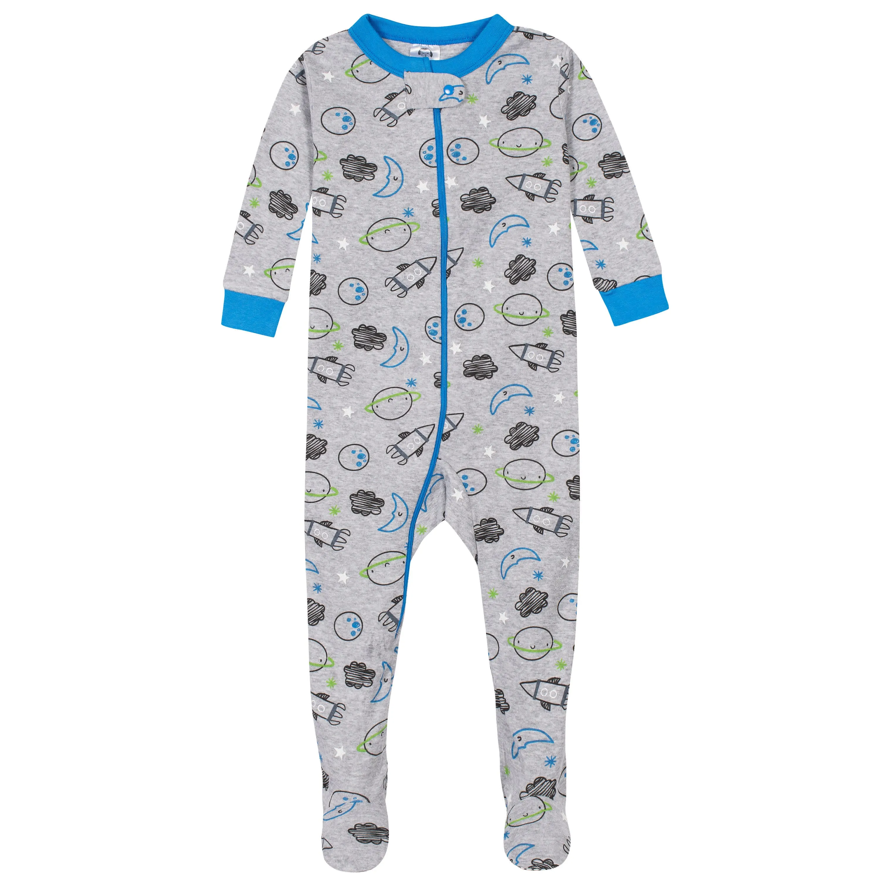 4-Pack Baby & Toddler Boys Dinosaurs & Space Snug Fit Footed Cotton Pajamas