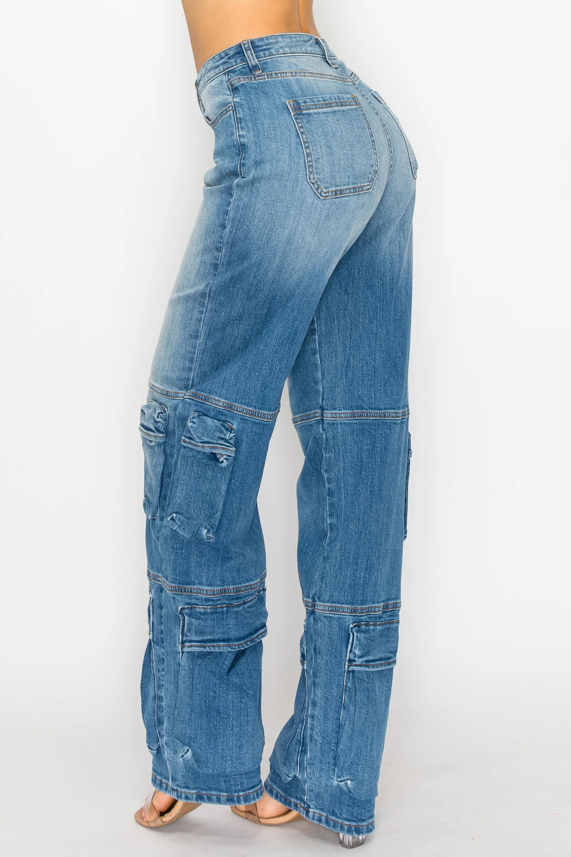 40568 Women's Cargo Jeans W/ Lower Leg Cargo Pockets