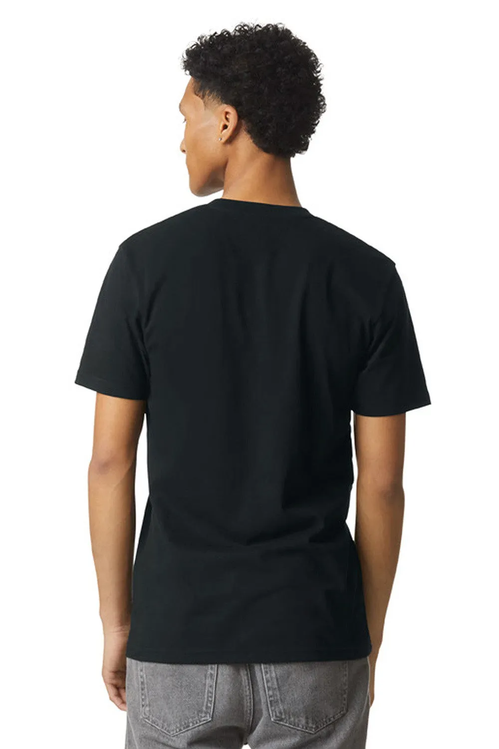 American Apparel Mens CVC Short Sleeve Henley T-Shirt - Black