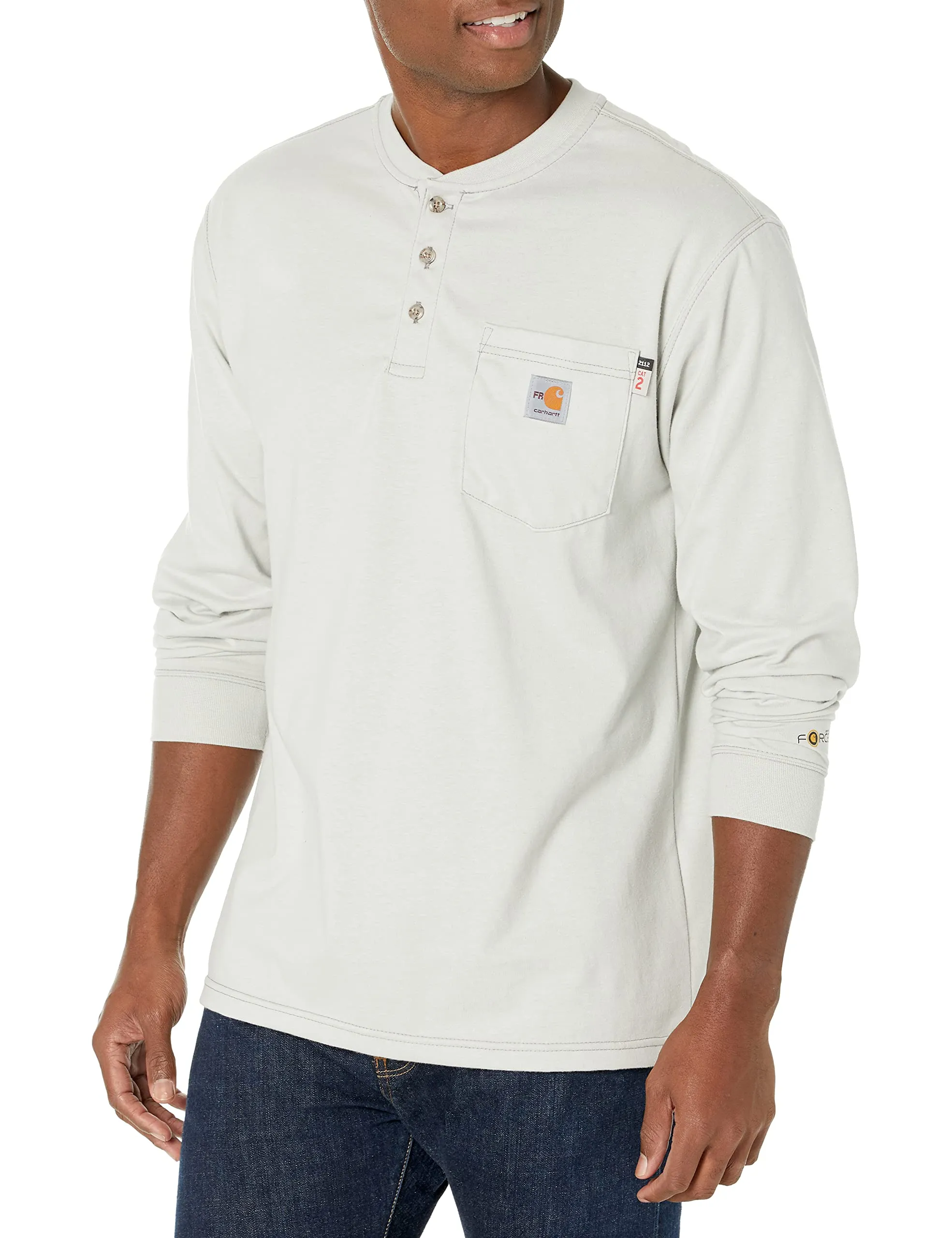 Carhartt 100237 Men's Flame Resistant Force Cotton Long Sleeve Henley