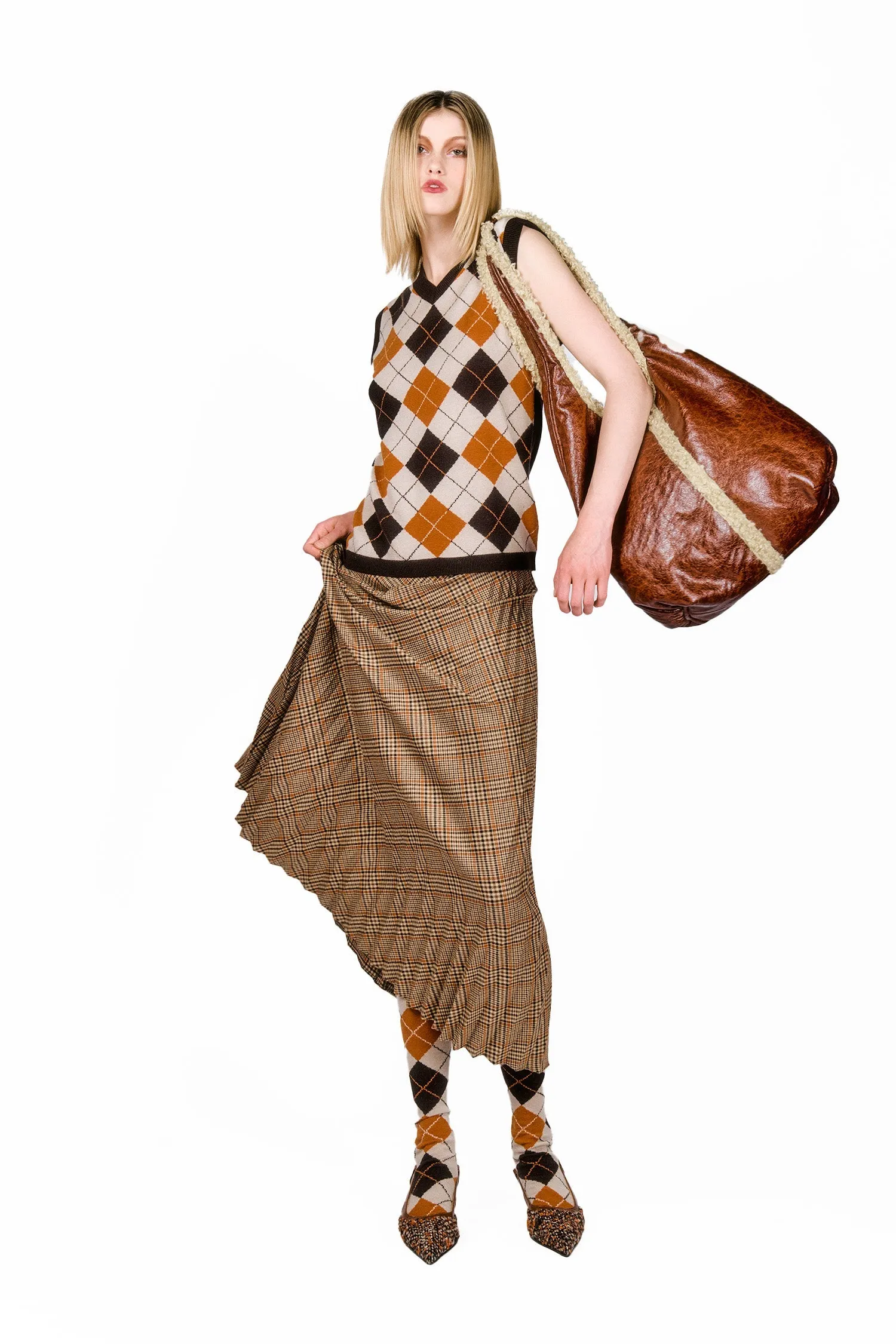 Cotswold Plaid Pleated Maxi Skirt