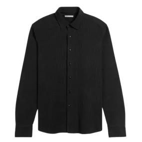 Darcy Slub Waffle Shirt - Black