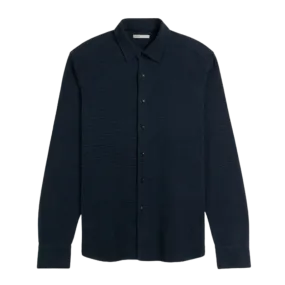 Darcy Slub Waffle Shirt - Navy