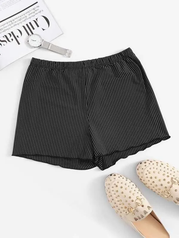 Elastic Waist Striped Shorts