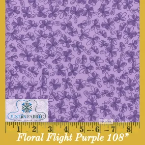 Floral Flight Purple 108" Wide Cotton by Mook Fabrics