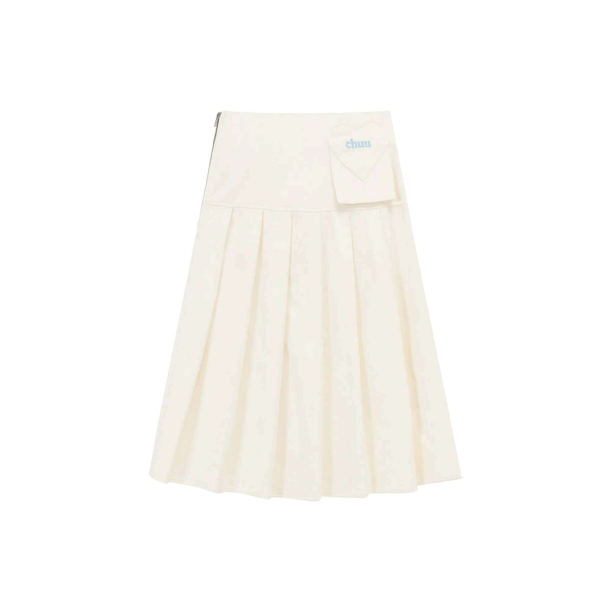 Heart Pleated Long Skirt