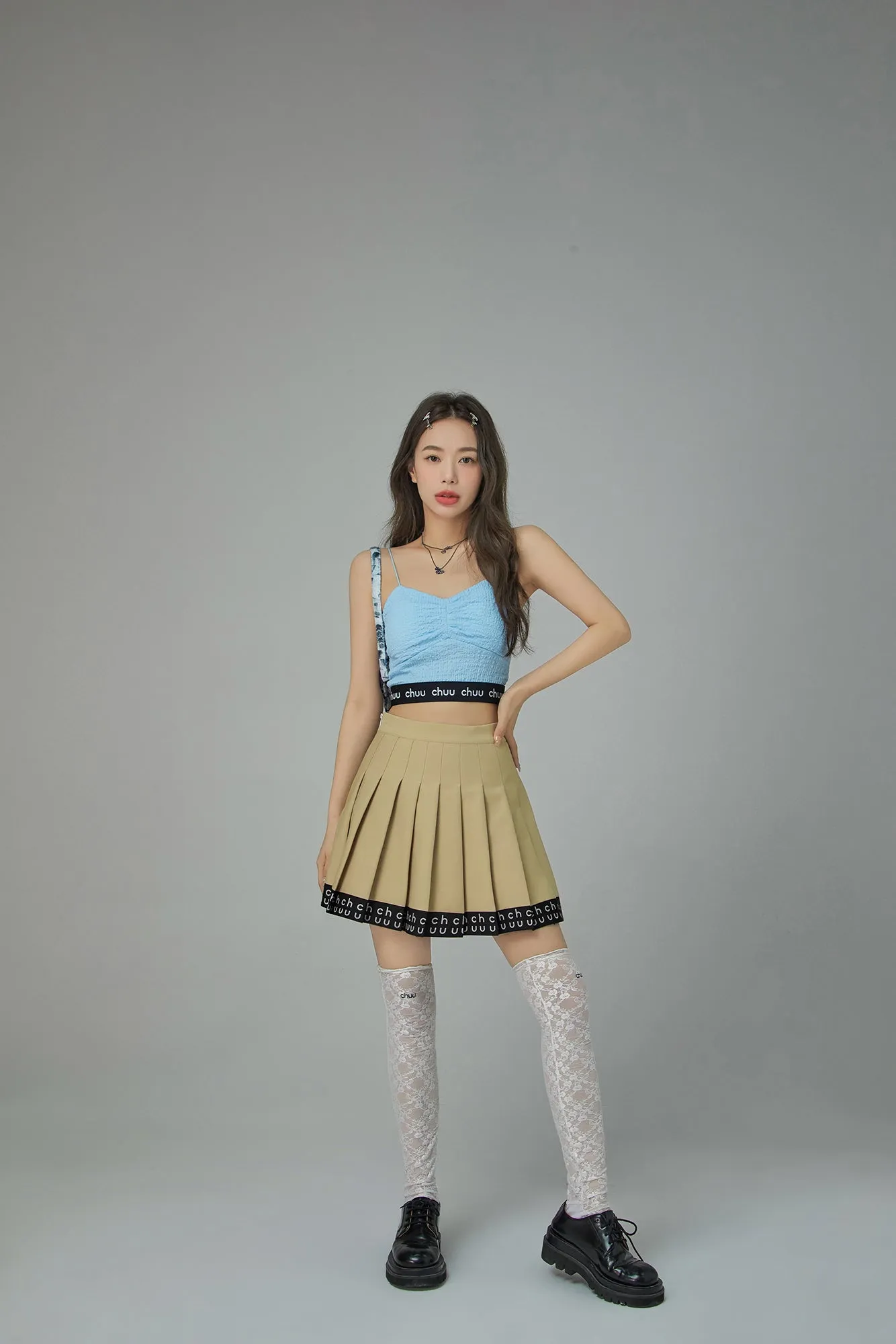 Hem Band Mini Tennis Pleated Skirt