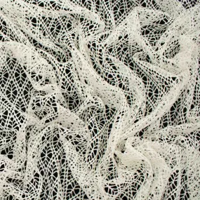 Ivory Textured Hollow Lace Light Weight Mesh Net