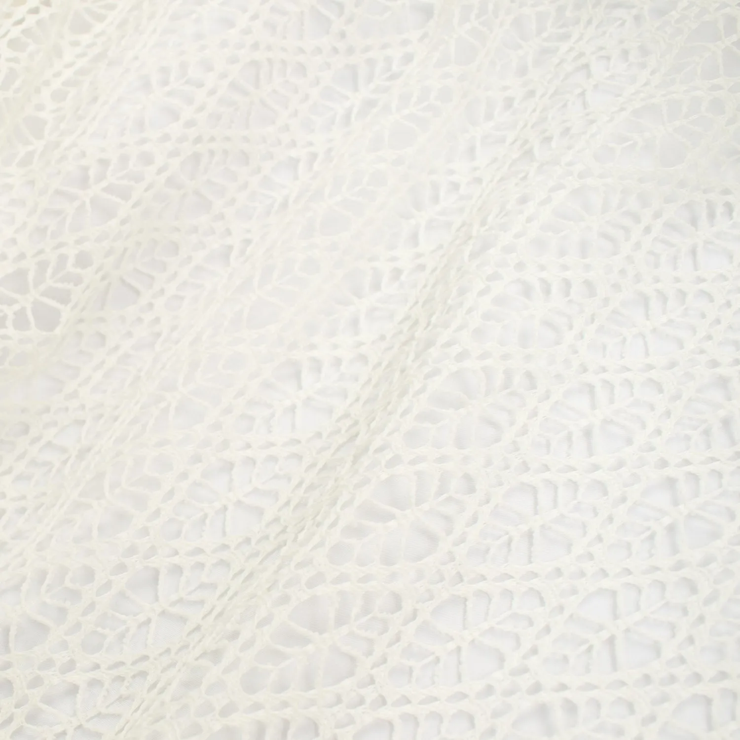 Ivory Textured Hollow Lace Light Weight Mesh Net