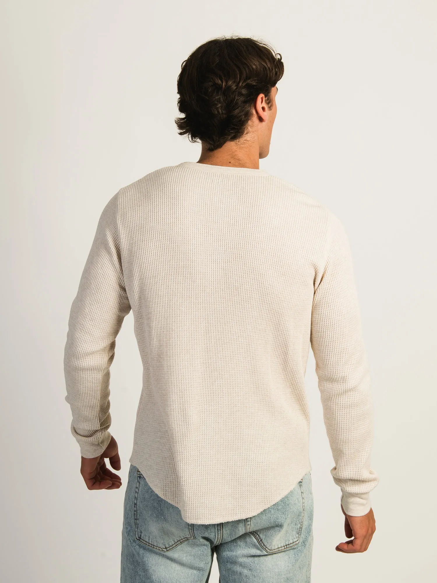 KOLBY WAFFLE HENLEY - OATMEAL