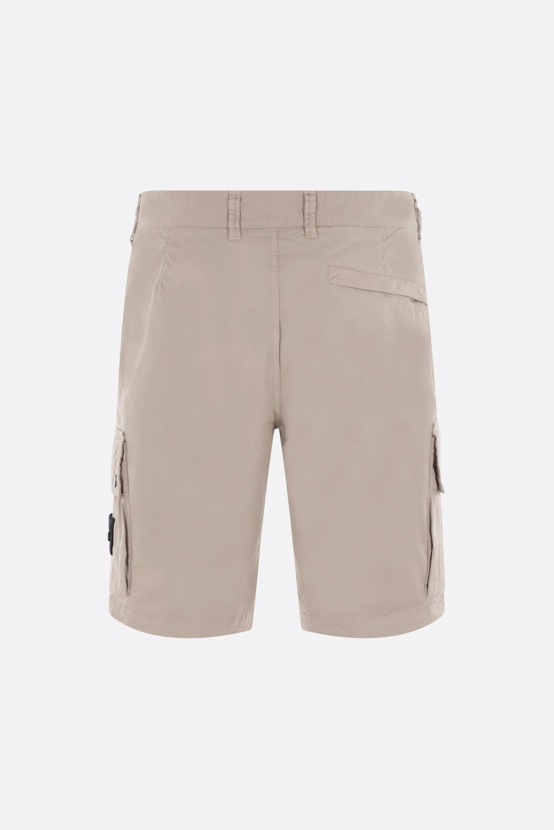 logo patch stretch cotton cargo short pants