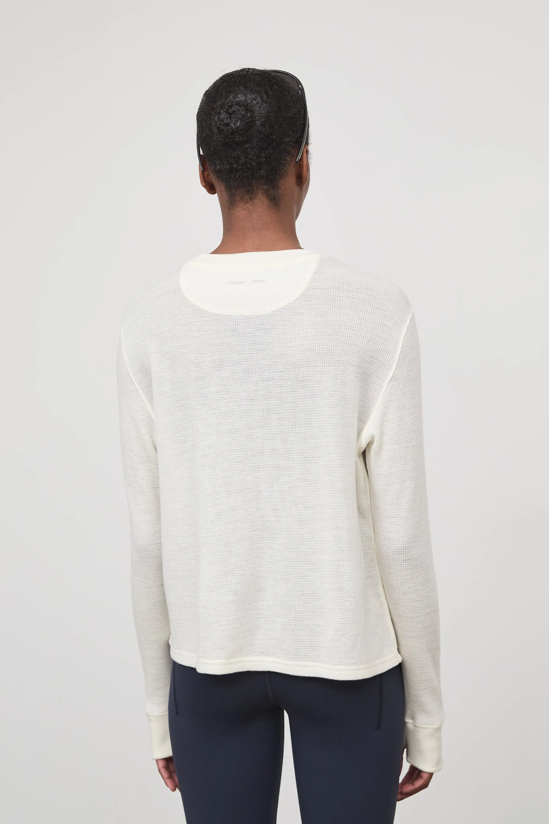 MARCEL LONG SLEEVE T-SHIRT IN WAFFLE