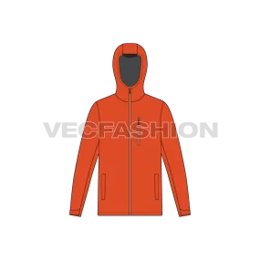 Mens Outdoor Climbing Jacket Vector Template