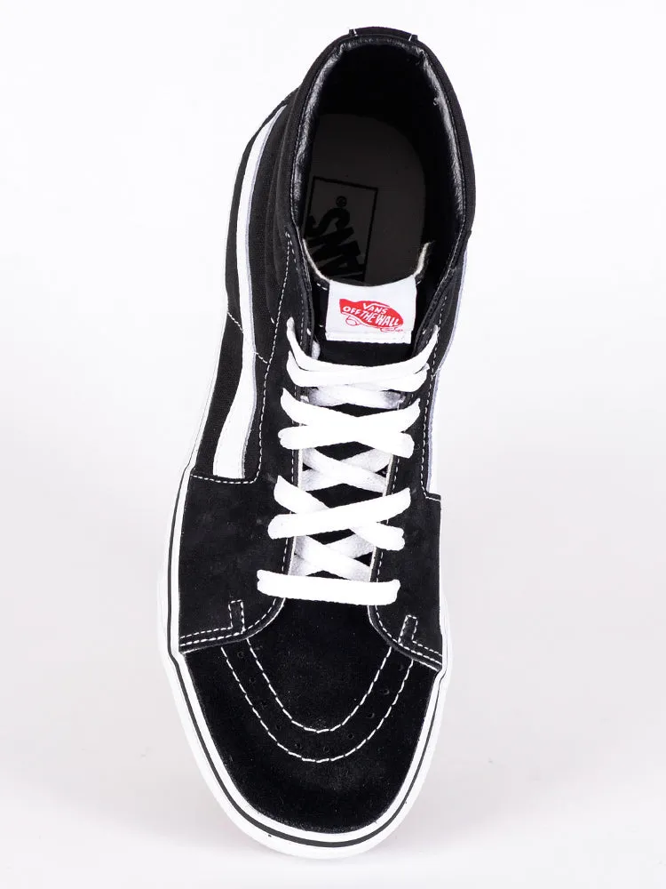 MENS VANS SK8 HI BLACK/WHITE SNEAKER