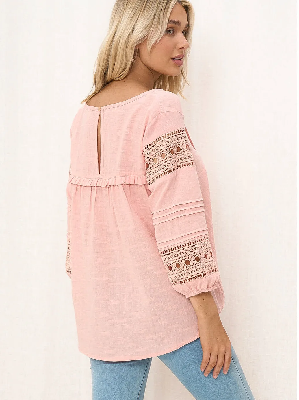 Nicole Lace Blush Blouse