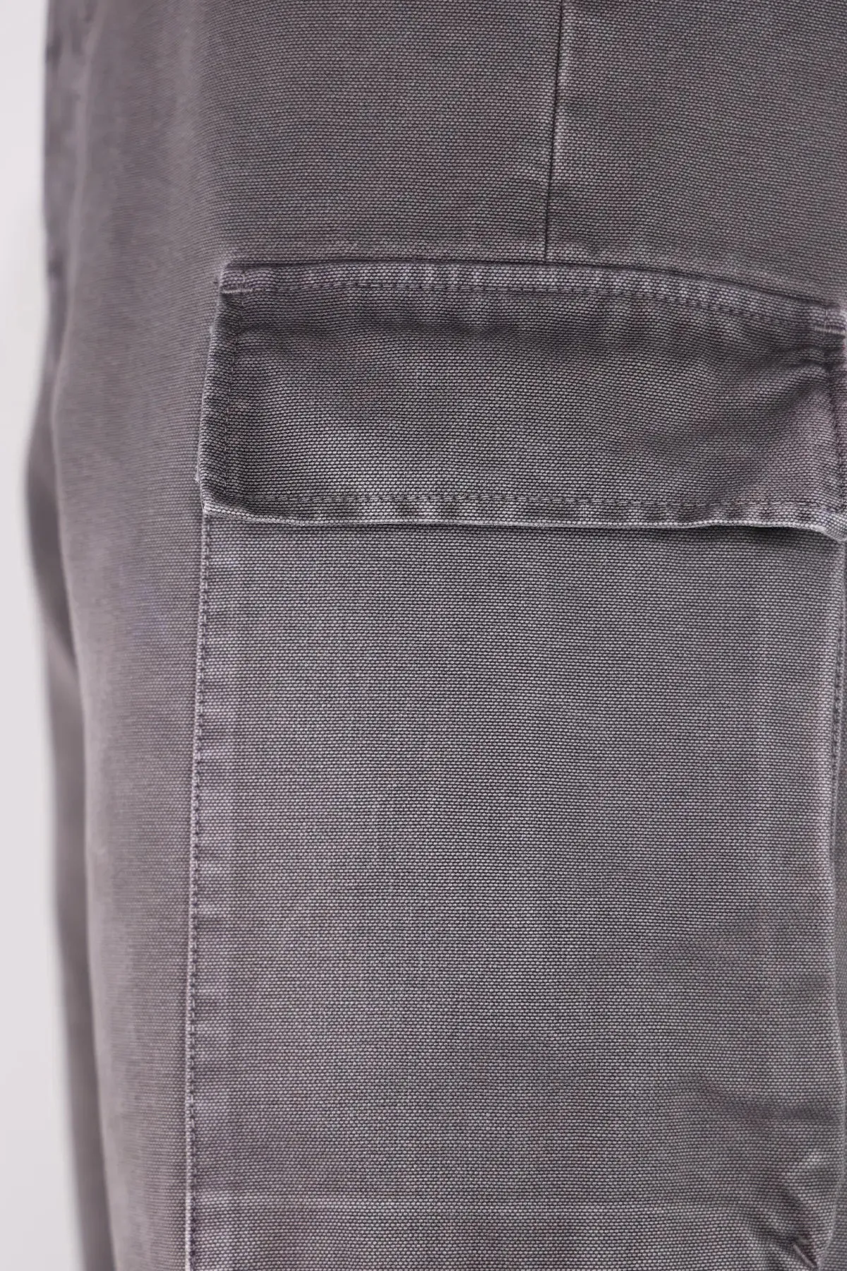 Overdyed Cotton Canvas Cargo Pants - Dolphin Grey