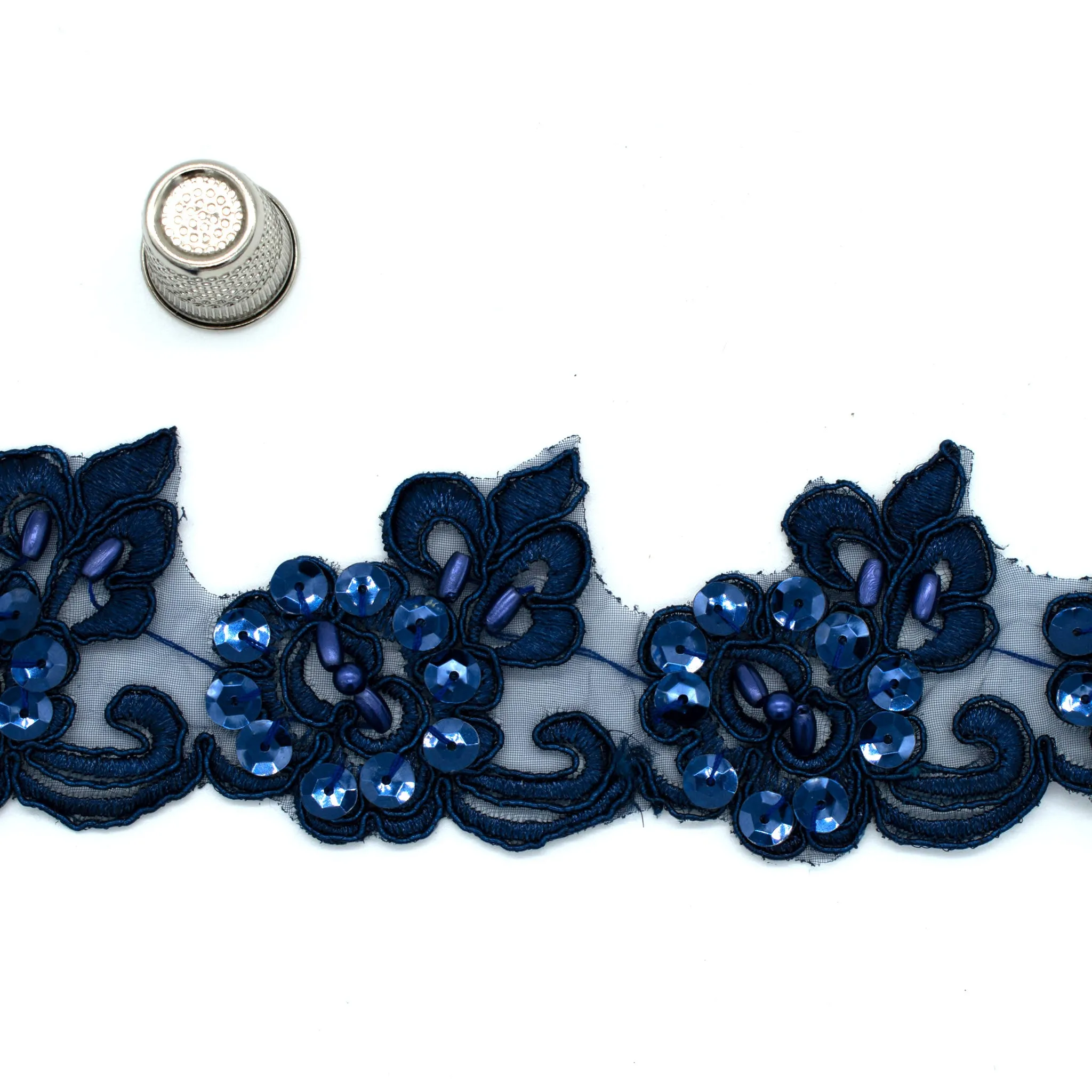 Pearl Sequin Floral Lace Trim