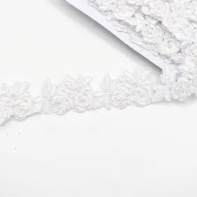 Pearl Sequin Floral Lace Trim