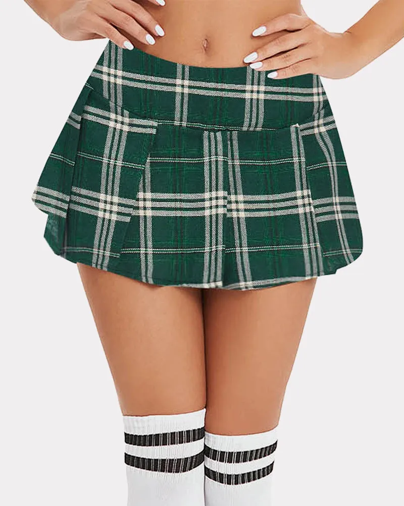 Plaid Mini Pleated Skirts