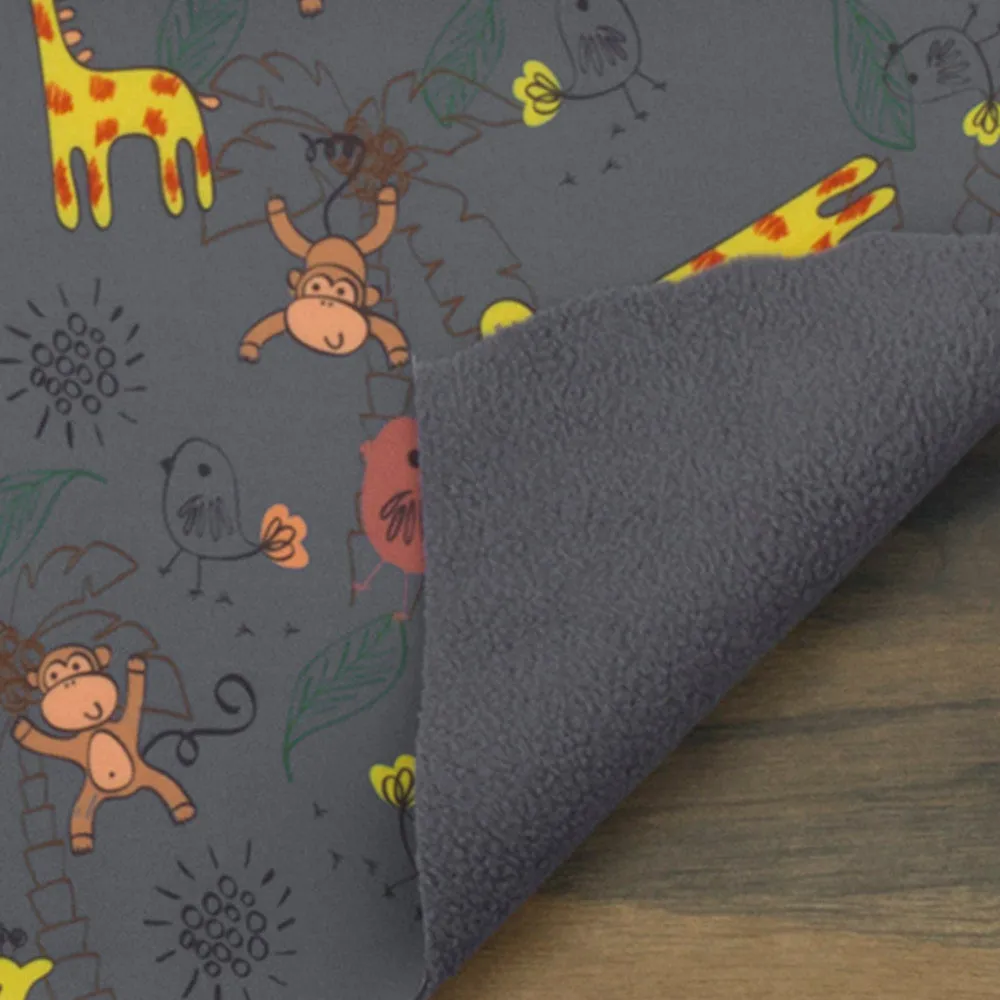 Printed soft Shell - Jungle friends - Grey - Protection UV 50 