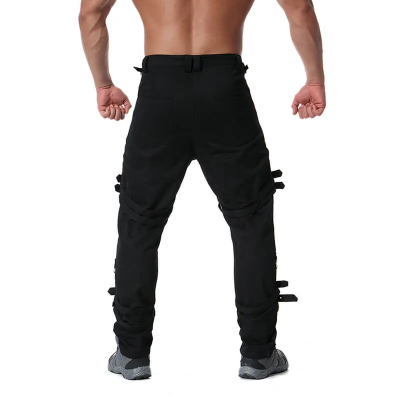 Rock Chain-Embellished Cotton Cargo Pants