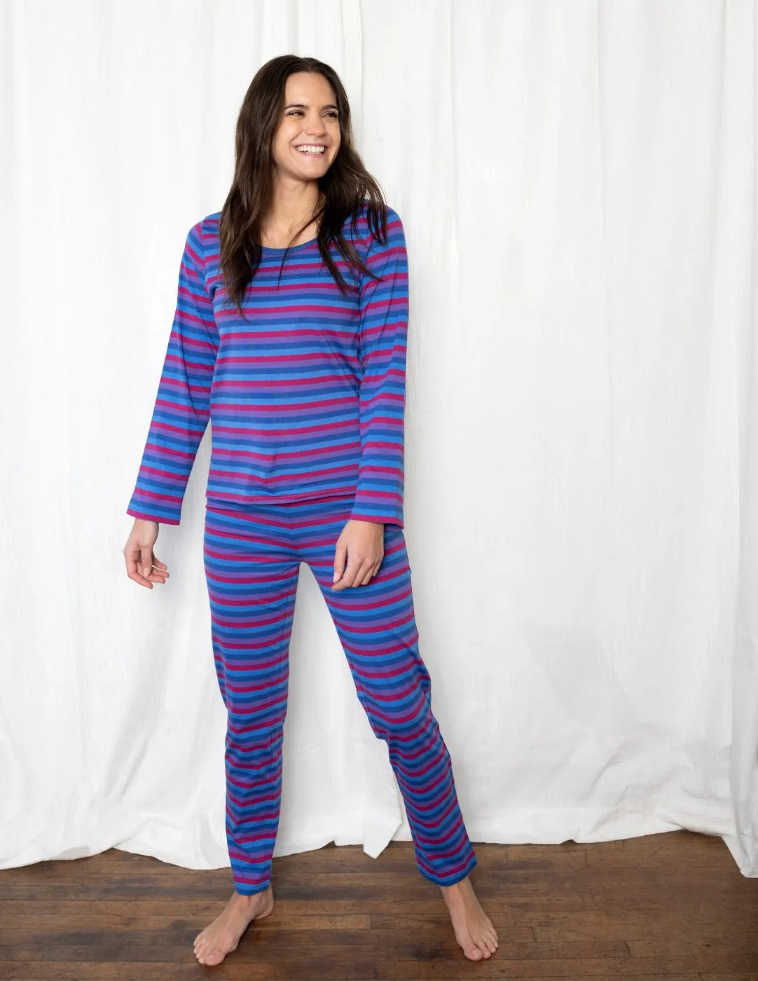 Women's Loose Fit Unicorn Stripes Pajamas