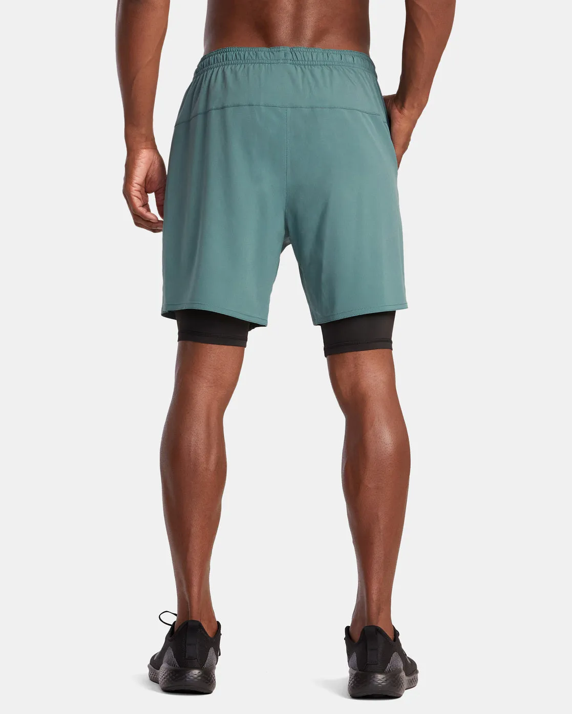 Yogger Train 2-In-1 17" Workout Shorts - Pine Grey