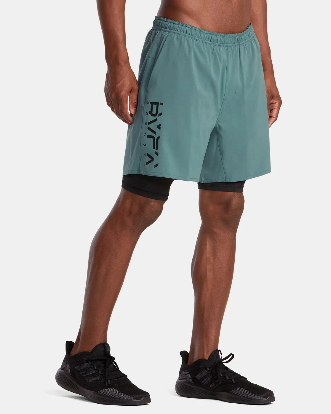 Yogger Train 2-In-1 17" Workout Shorts - Pine Grey