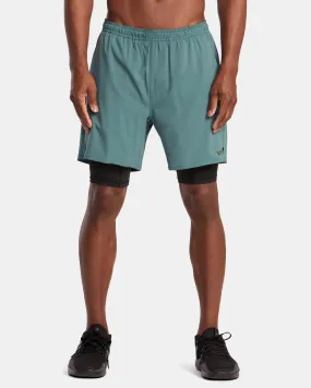 Yogger Train 2-In-1 17" Workout Shorts - Pine Grey